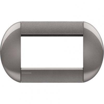 Placca 2 posti centrali quadra Bticino Living Light fumo di londra