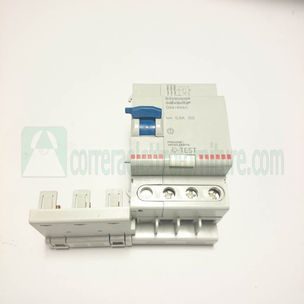Interruttore Differenziale Bticino GC723F25 Puro - Bipolare, 30 MA, 2 Moduli DIN