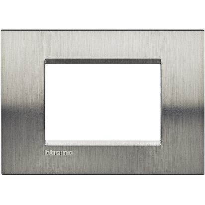 Bticino Livinglight plaque 3 modules carrée gris tech LNA4803TE