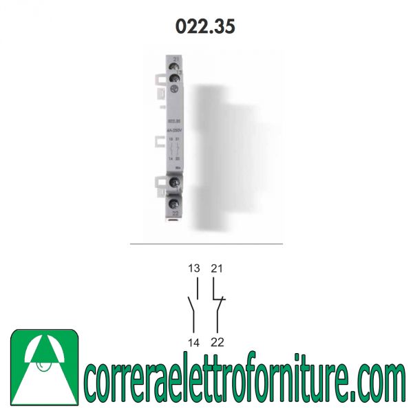 Finder 223200244320PAS Contattore Modulare 24V AC/DC, 2 NO 25A, AgSnO2, IP20 Con LED